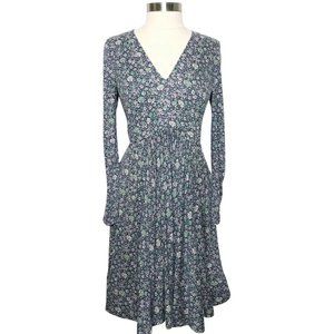 Rebecca Taylor, Wool and Modal, long-sleeved, floral, v-neck dress. Size 10.